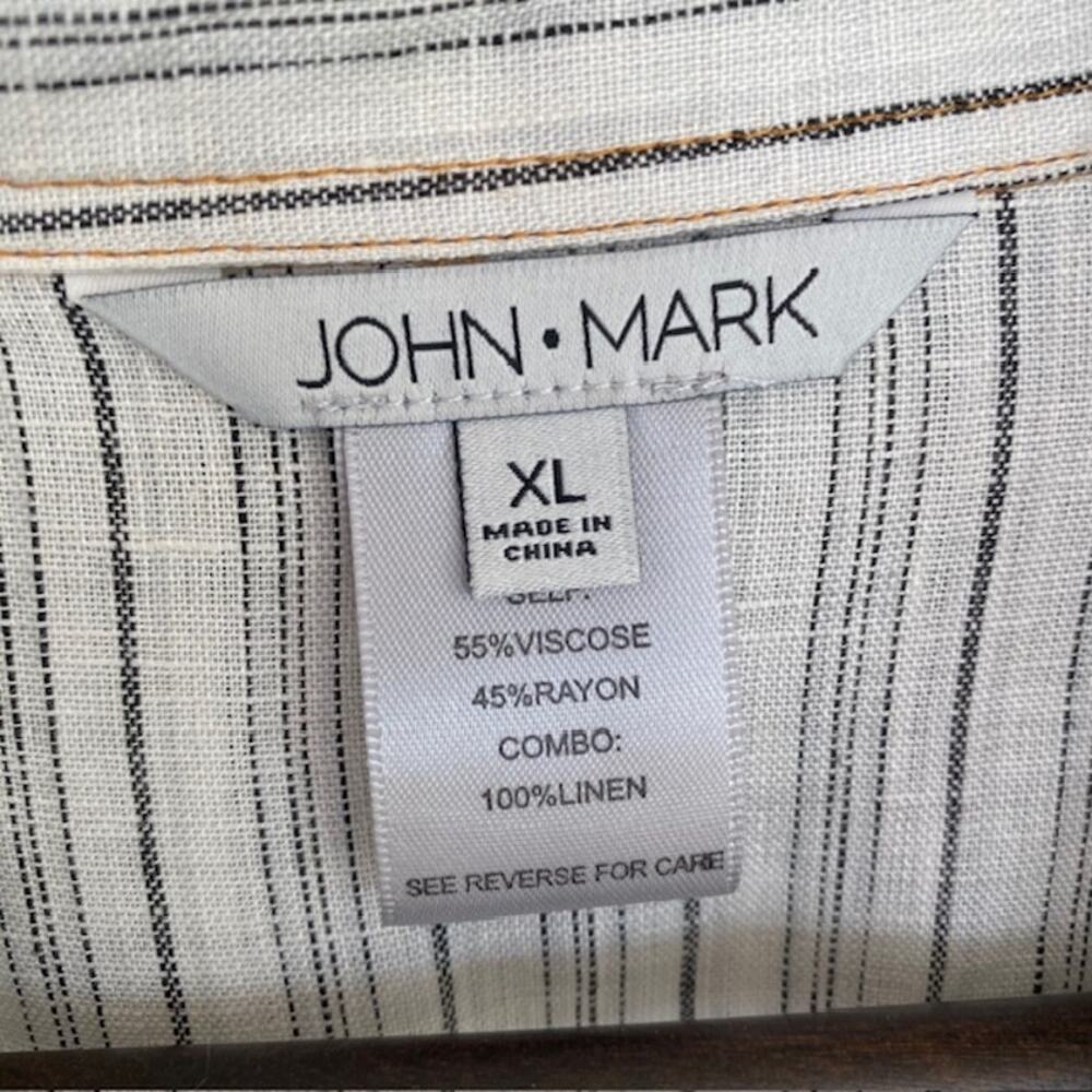 John Mark Tunic Button Down Mixed Media Beaded Sh… - image 5